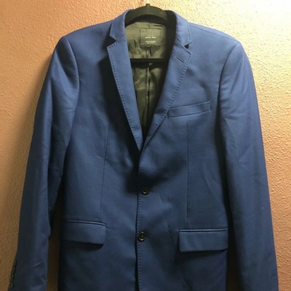 Zara Man Blue Blazer Suit Jacket